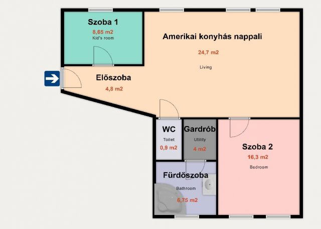 Eladó téglalakás, Kiskunhalason 34.99 M Ft, 3 szobás