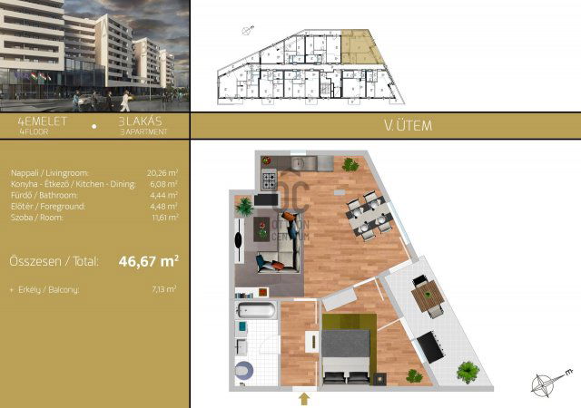 Eladó téglalakás, Budapesten, XIX. kerületben 78.524 M Ft