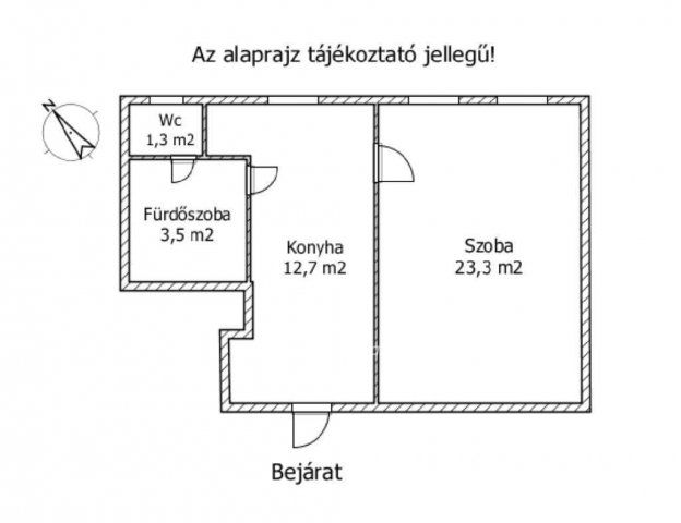 Eladó téglalakás, Győrött 33.99 M Ft, 1 szobás