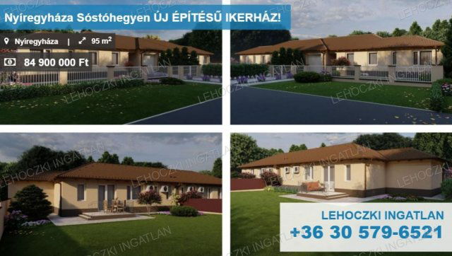 Eladó ikerház, Nyíregyházán 84.9 M Ft, 4 szobás