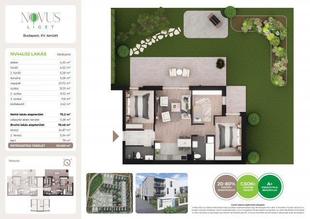 Eladó téglalakás, Budapesten, XV. kerületben, Kékszilva utcában