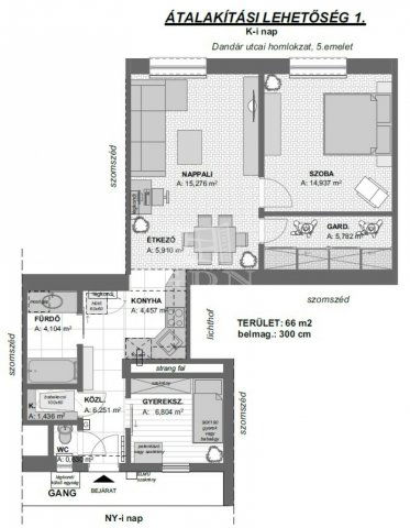 Eladó téglalakás, Budapesten, IX. kerületben 104 M Ft, 2 szobás
