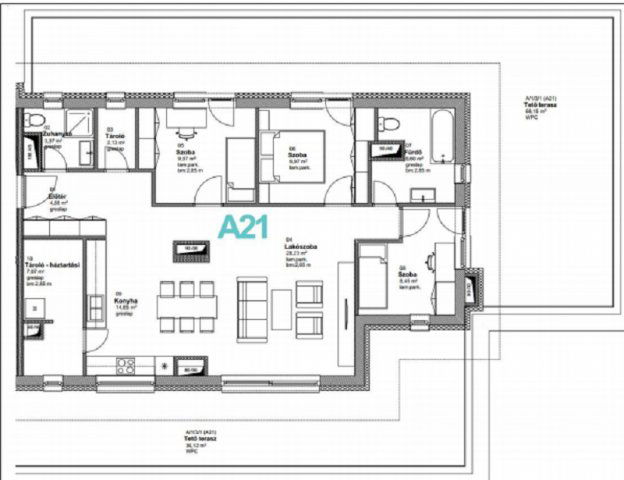 Kiadó téglalakás, albérlet, Tatán 558 E Ft / hó, 4 szobás
