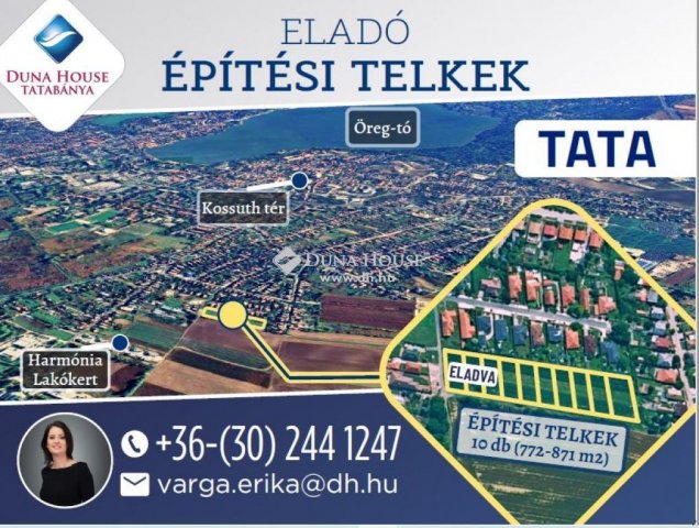 Eladó telek, Tatán 26.9 M Ft / költözzbe.hu