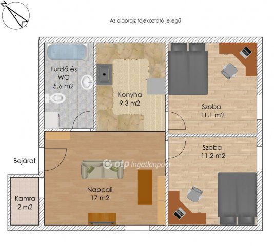 Eladó téglalakás, Szigetszentmiklóson 50.99 M Ft, 2 szobás