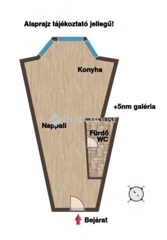 Eladó téglalakás, Budapesten, IX. kerületben 57.6 M Ft, 1 szobás