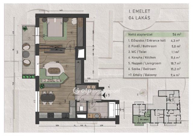 Eladó téglalakás, Budapesten, XIII. kerületben 83.56 M Ft