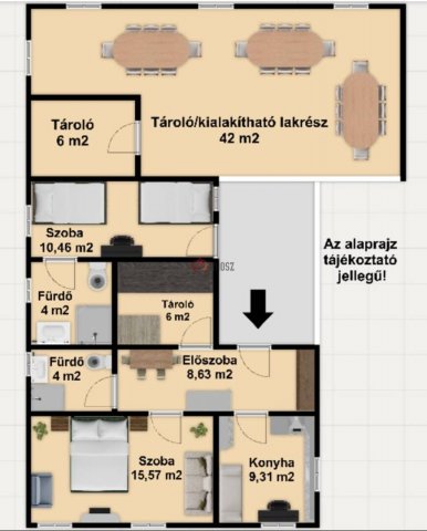 Eladó mezogazdasagi ingatlan, Szatymazon 54.9 M Ft, 2 szobás