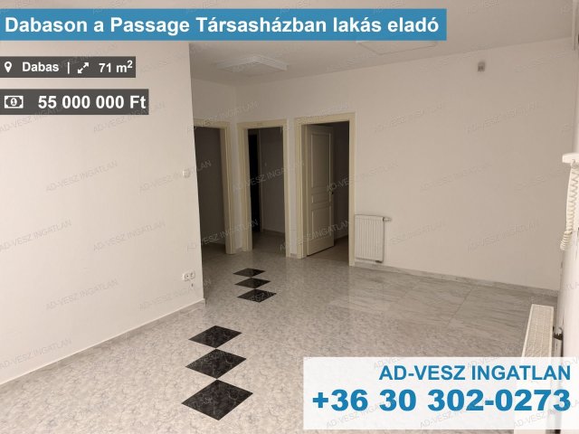 Eladó téglalakás, Dabason 55 M Ft, 2 szobás