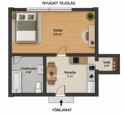 Eladó téglalakás, Budapesten, X. kerületben 44.5 M Ft, 1 szobás