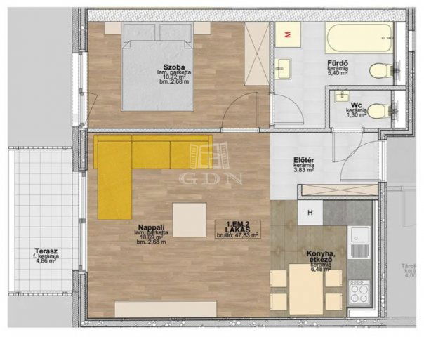 Eladó téglalakás, Budapesten, XIII. kerületben 84.5 M Ft