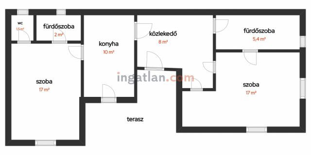 Eladó családi ház, Kisorosziban 87.4 M Ft, 3+1 szobás