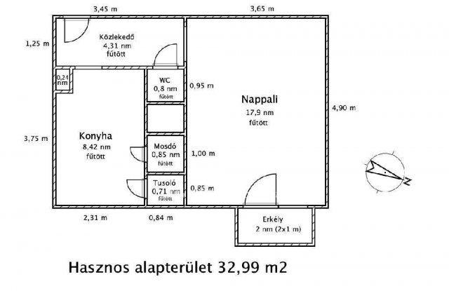 Eladó téglalakás, Ajkán 28.5 M Ft, 1 szobás
