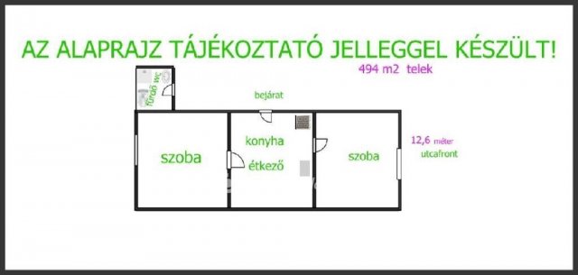 Eladó családi ház, Hajdúböszörményen 38 M Ft, 2 szobás