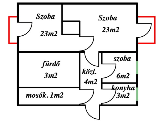 Eladó téglalakás, Táborfalván 15.9 M Ft, 2+1 szobás