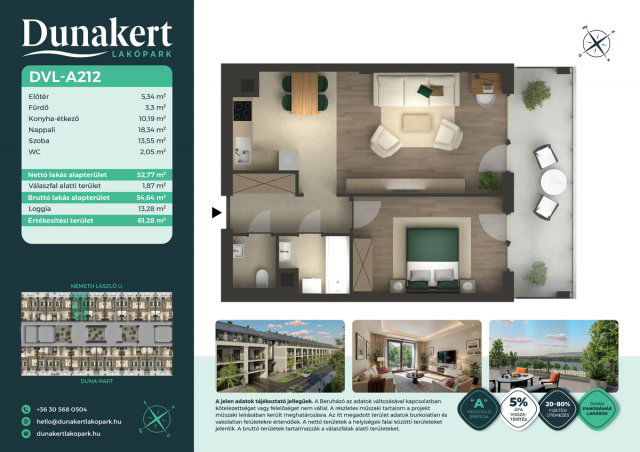 Eladó téglalakás, Vácon, Németh László utcában 69.88 M Ft