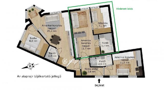 Eladó téglalakás, Budapesten, VIII. kerületben 64.9 M Ft