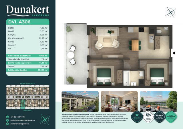 Eladó téglalakás, Vácon, Németh László utcában 92.99 M Ft