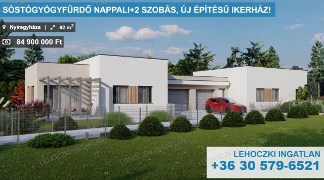 Eladó ikerház, Nyíregyházán 84.9 M Ft, 3 szobás
