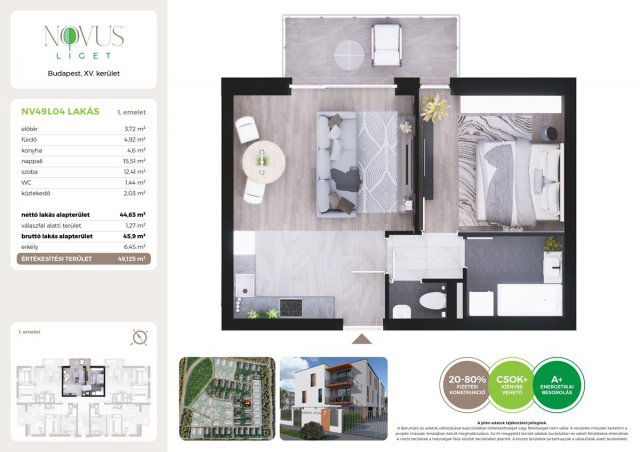 Eladó téglalakás, Budapesten, XV. kerületben, Kékszilva utcában