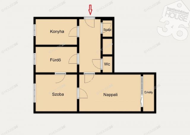 Eladó téglalakás, Kecskeméten 46.6 M Ft, 2 szobás