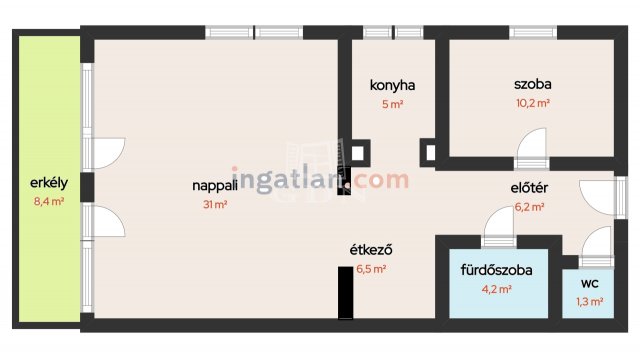 Eladó téglalakás, Szigetszentmiklóson 65 M Ft, 2 szobás