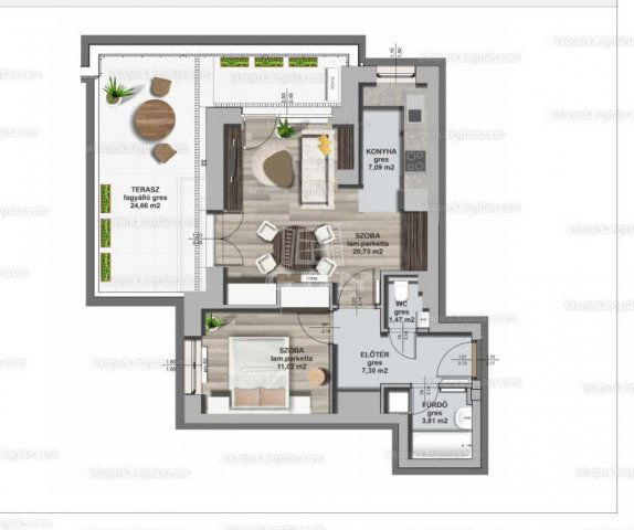 Eladó téglalakás, Zalaegerszegen 63.8 M Ft, 2 szobás