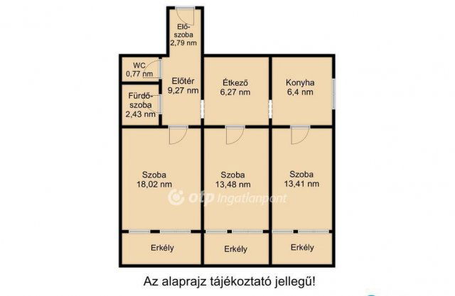 Eladó panellakás, Debrecenben 72.9 M Ft, 3 szobás
