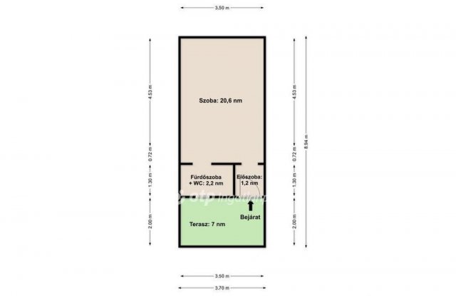 Eladó téglalakás, Gyömrőn 16.9 M Ft, 1 szobás