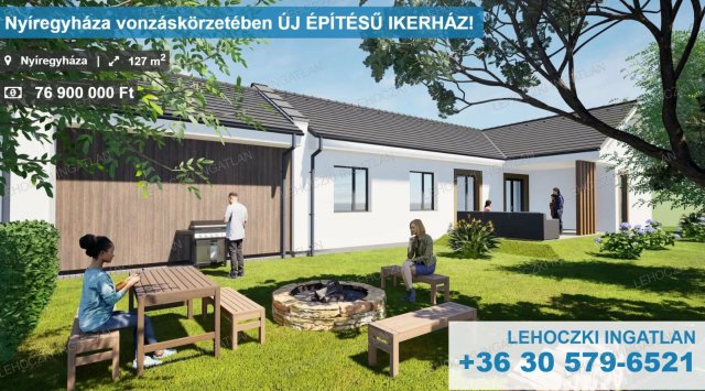 Eladó ikerház, Nyíregyházán 76.9 M Ft, 4 szobás