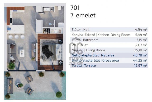 Kiadó téglalakás, albérlet, Debrecenben 370 E Ft / hó, 2 szobás