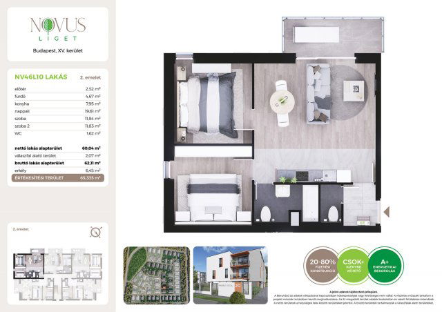 Eladó téglalakás, Budapesten, XV. kerületben, Kékszilva utcában