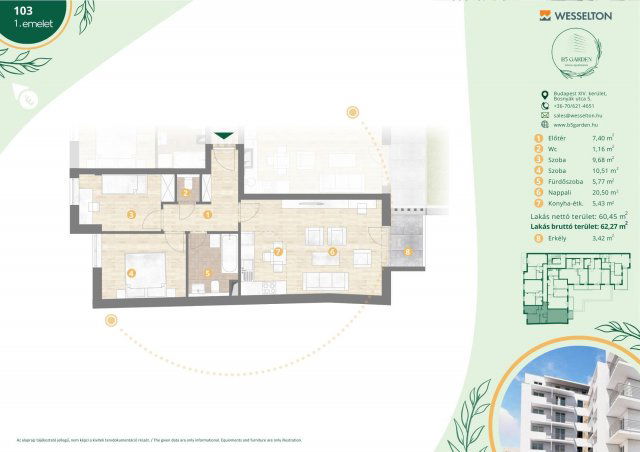 Eladó téglalakás, Budapesten, XIV. kerületben, Bosnyák utcában