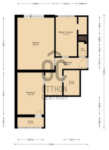 Eladó téglalakás, Budapesten, X. kerületben 82.5 M Ft, 2 szobás