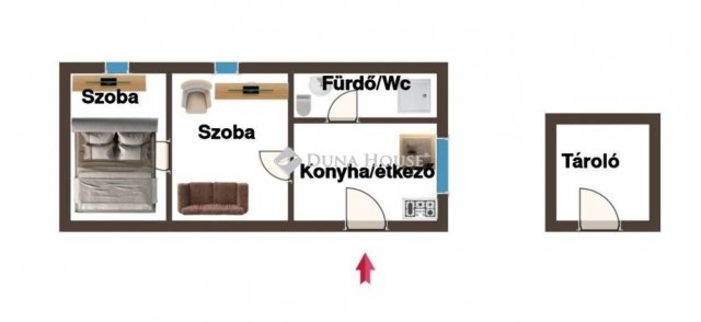 Eladó családi ház, Pilisen 15.5 M Ft, 2 szobás