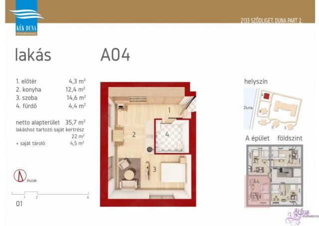 Eladó téglalakás, Sződligeten 68 M Ft, 1 szobás