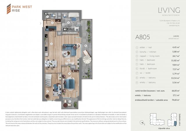 Eladó téglalakás, Budapesten, XIII. kerületben, Szabolcs utcában