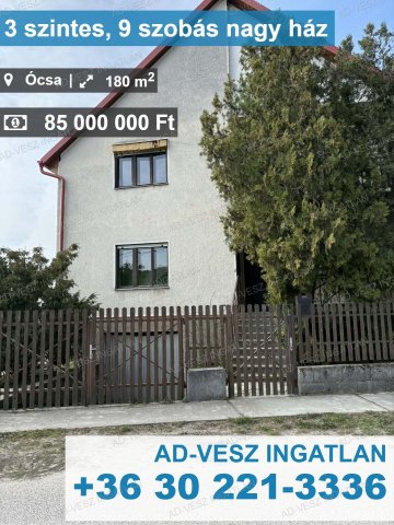 Eladó családi ház, Ócsán 85 M Ft, 9 szobás