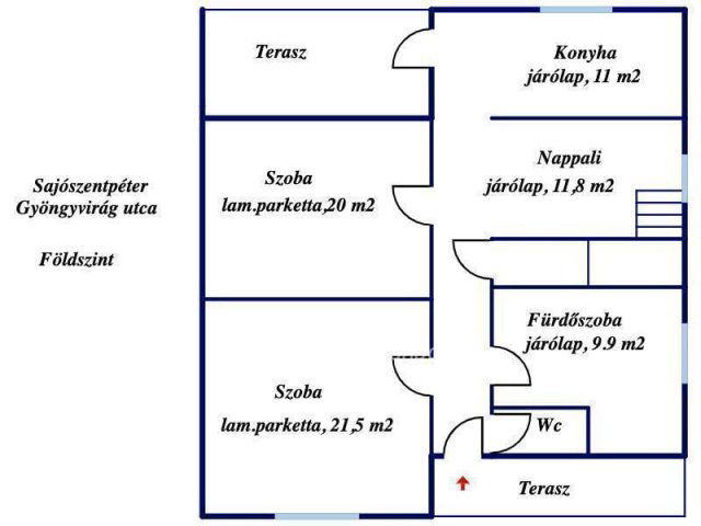 Eladó családi ház, Sajószentpéteren 43.5 M Ft, 4 szobás