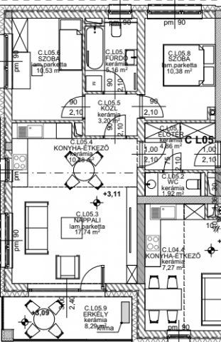 Eladó téglalakás, Tatabányán 57.022 M Ft, 3 szobás