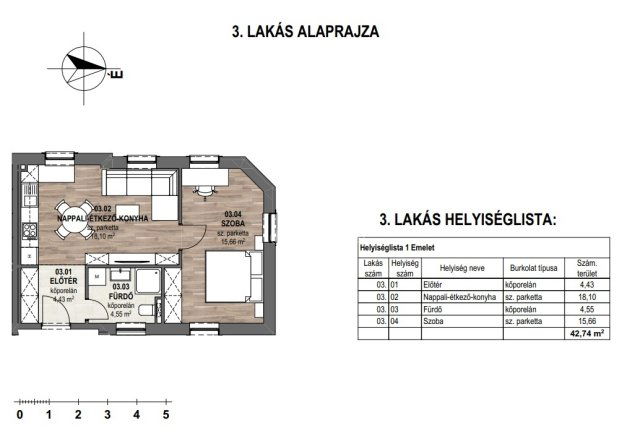 Eladó téglalakás, Miskolcon 46.55 M Ft, 1 szobás