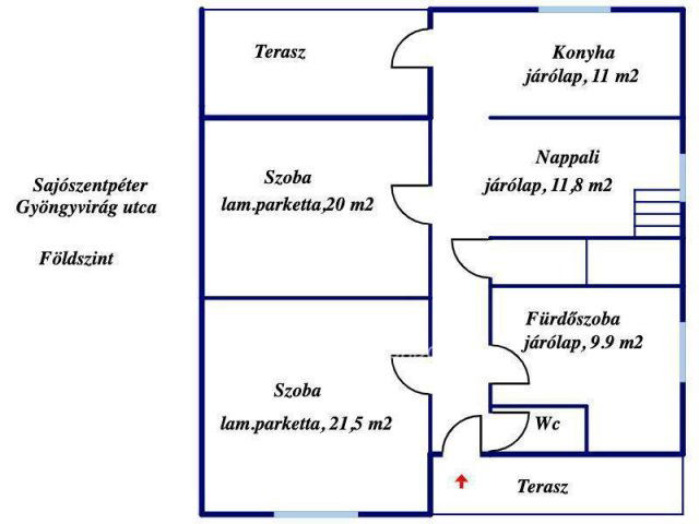 Eladó családi ház, Sajószentpéteren 45 M Ft, 4 szobás