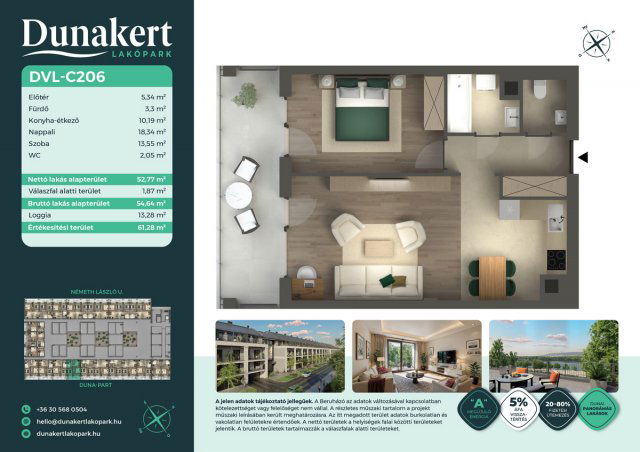 Eladó téglalakás, Vácon, Németh László utcában 75.49 M Ft