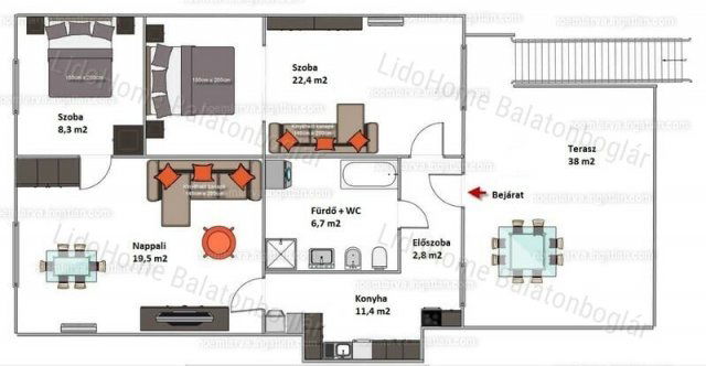Eladó nyaraló, Balatonlelleén 79.9 M Ft, 3 szobás