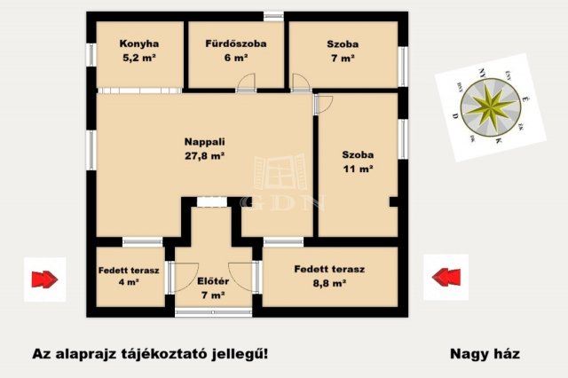 Eladó családi ház, Nyáregyházán 69.9 M Ft, 4 szobás