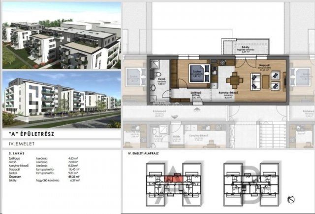 Eladó téglalakás, Szombathelyen 55.9 M Ft, 2 szobás