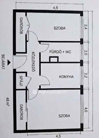 Eladó téglalakás, Dunaújvárosban 44.9 M Ft, 2 szobás