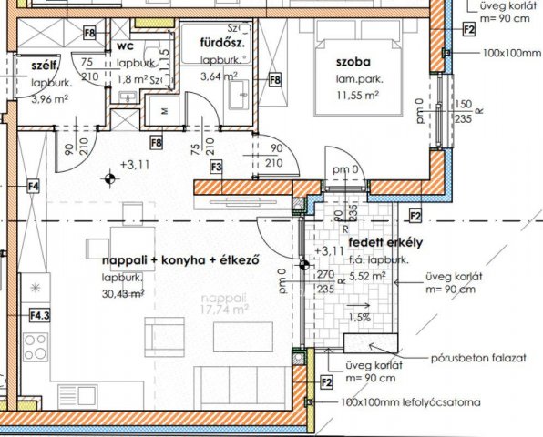 Eladó téglalakás, Szegeden 75.6 M Ft, 2 szobás
