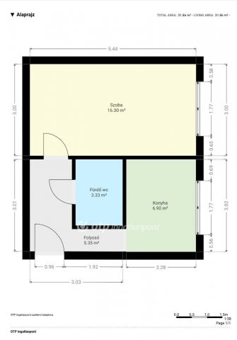 Eladó panellakás, Pápán 24.9 M Ft, 1 szobás
