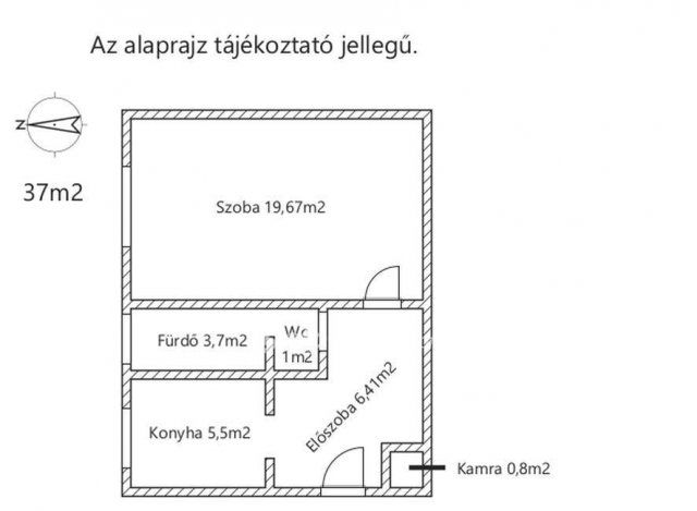 Eladó téglalakás, Gyöngyösön 27.5 M Ft, 1 szobás